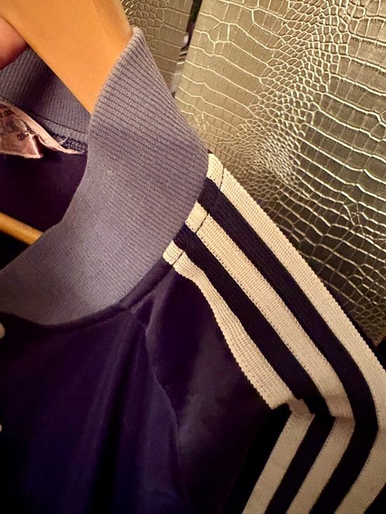Vintage adidas Navy and White Satin Track Jacket - Picture 8 of 9